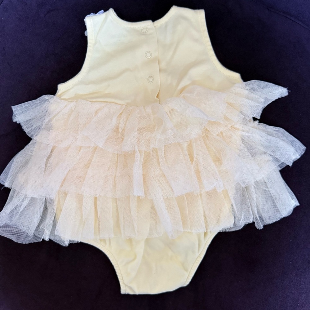 Little Me Yellow and White Baby Dress with Floral Details size 6 months - Picture 4 of 4